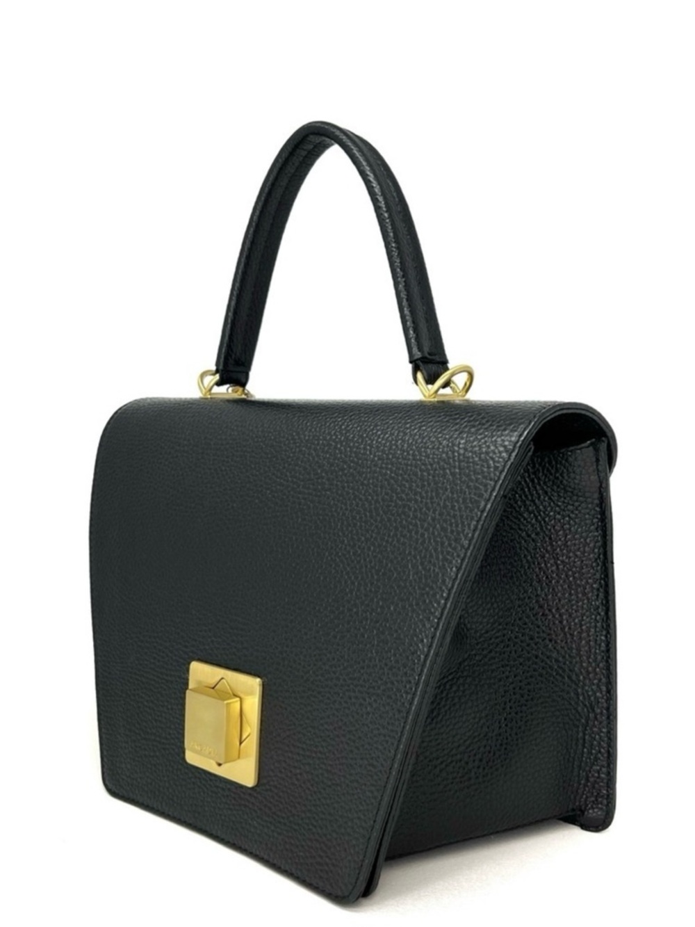 Arcadia Trapeze Medium Crossbody Black Pebbled Leather Handbag Satchel New NWT - Picture 3 of 13